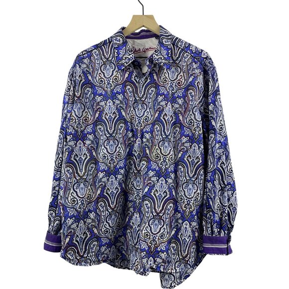Robert Graham Other - Robert Graham Men's XL Paisley Button Down Embroidered Flip Cuff Dress Shirt